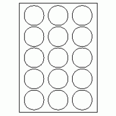 572 - Label Size 53mm dia - 15 labels per sheet